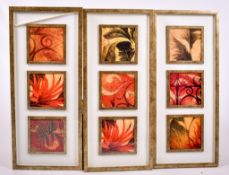 A set of nine cotemporary abstract prints.