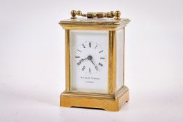 A Matthew Norman miniature five glass brass carriage clock (af).