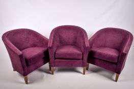 Three reception tub chairs.