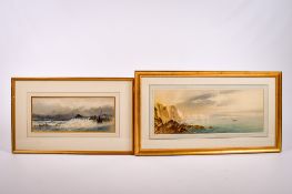 Two sea scape watercolour paintings. Consisting of George J.