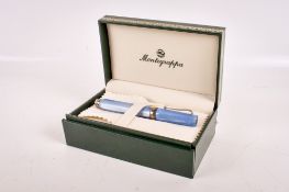 A Montegrappa Micra R/B ball point pen with white metal mounts.