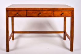 A contemporary mahogany Feather and Black writing console table.