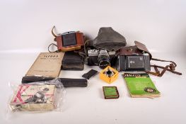 An assortment of photography accessories.