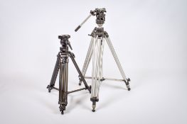 Two large camera tripods. Including a Manfrotto #028 with a #136 head, etc.