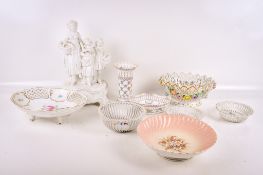An assortment of 19th century and later porcelain.