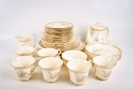A Royal Doulton 'Lisette' H.5082 pattern tea dinner service mostly for six.