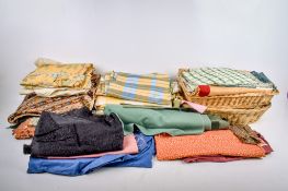An assortment of vintage fabric and textiles.