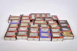 A collection of EFE 1:76 scale diecast model coaches and buses.