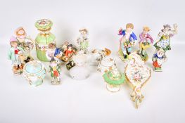 A collection of 19th century miscellaneous mostly continental porcelain ornaments.