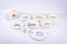 A collection of assorted children's nursery china.