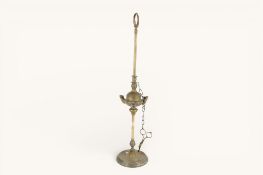 A late 19th century Lucerna style brass oil lamp.