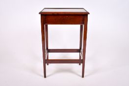 A 20th century stained mahogany side table.