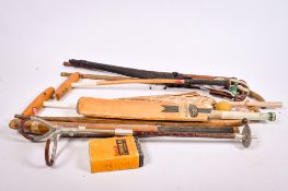 An assortment of 19th century and later outside accessories.