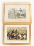 After John Leech, two polychrome prints of hunting scenes.