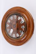 A 19th century French walnut cased wall clock.