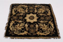 An Ottoman Turkish style velvet applique and metal thread embroidered panel.