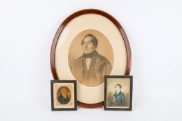 Three 19th century portraits of gentlemen.