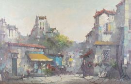 Harry Koolen (1904-1985), oil on canvas, market scene. Signed 'H. Koolen' (lower right), 59.