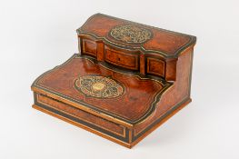 A French Napoleon III period amboyna table top writing slope.