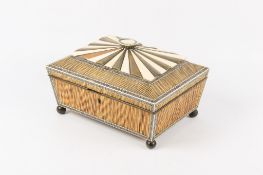 A 19th century quill work sewing box.