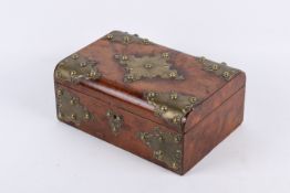 A Victorian burr walnut jewellery box.