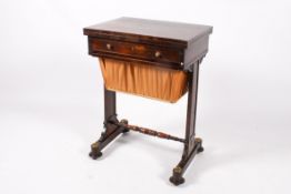 A Victorian rosewood work/sewing table.