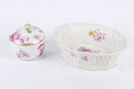 Two hand painted porcelain items.