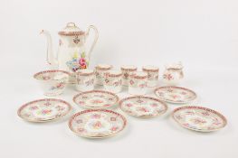 A Shelley six piece coffee set in the 'Georgian' pattern. No.