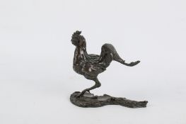 Lucy Kinsells (born 1960), limited edition bronze sculpture of a running rooster.