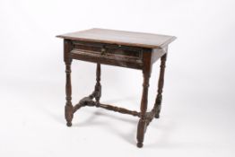 A 19th century oak side table.