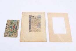 A 16th century illuminated page from a manuscript, on paper.