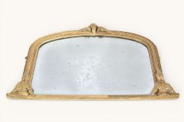 A large 19th century gilt overmantel mirror.