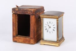 A French cased brass carriage clock.