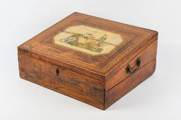A Regency rosewood stationery box.