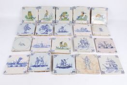 A collection of 18th century and later Dutch Delft tiles.