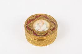 A 19th century portrait miniature of Marie de Medici mounted on a box.