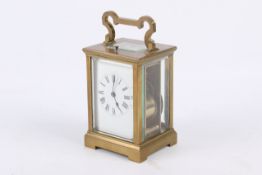 An early 20th century French brass cased carriage clock.