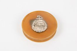 An early 20th century rhinoceros horn box.