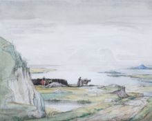 Hester Frood (1882-1971), watercolour, 'Carring Peat, Connemara'. Signed (lower right), 21.5cm x 26.