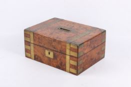 A 19th century walnut gentleman's vanity case and contents.