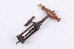 A 19th century Lund style rack and pinion 'King's' corkscrew.
