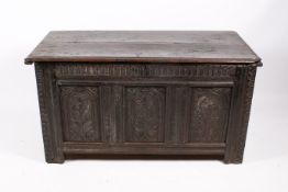 An early 18th century oak coffer.