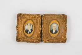 Two Victorian miniature portraits on ivory.