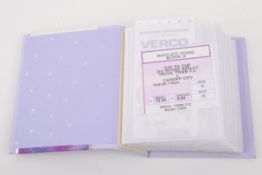 An album of football tickets.