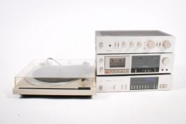 A vintage four piece Pioneer hi-fi music system.