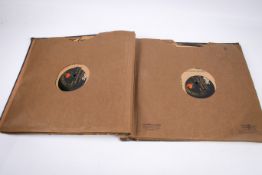 A collection of assorted vintage '78s', 78 RPM shellac long playing records.