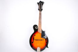 A contemporary Fazley Sunburst F-style mandolin and case. Total length 69.