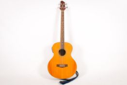 Woodstock WHBASSEQ203 electro-acoustic bass guitar with strap