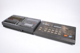 Kawai R-50e digital drum machine and a Fostex X-28 multitrack recorder.