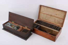 A mixed collection of Magic Lantern slides.